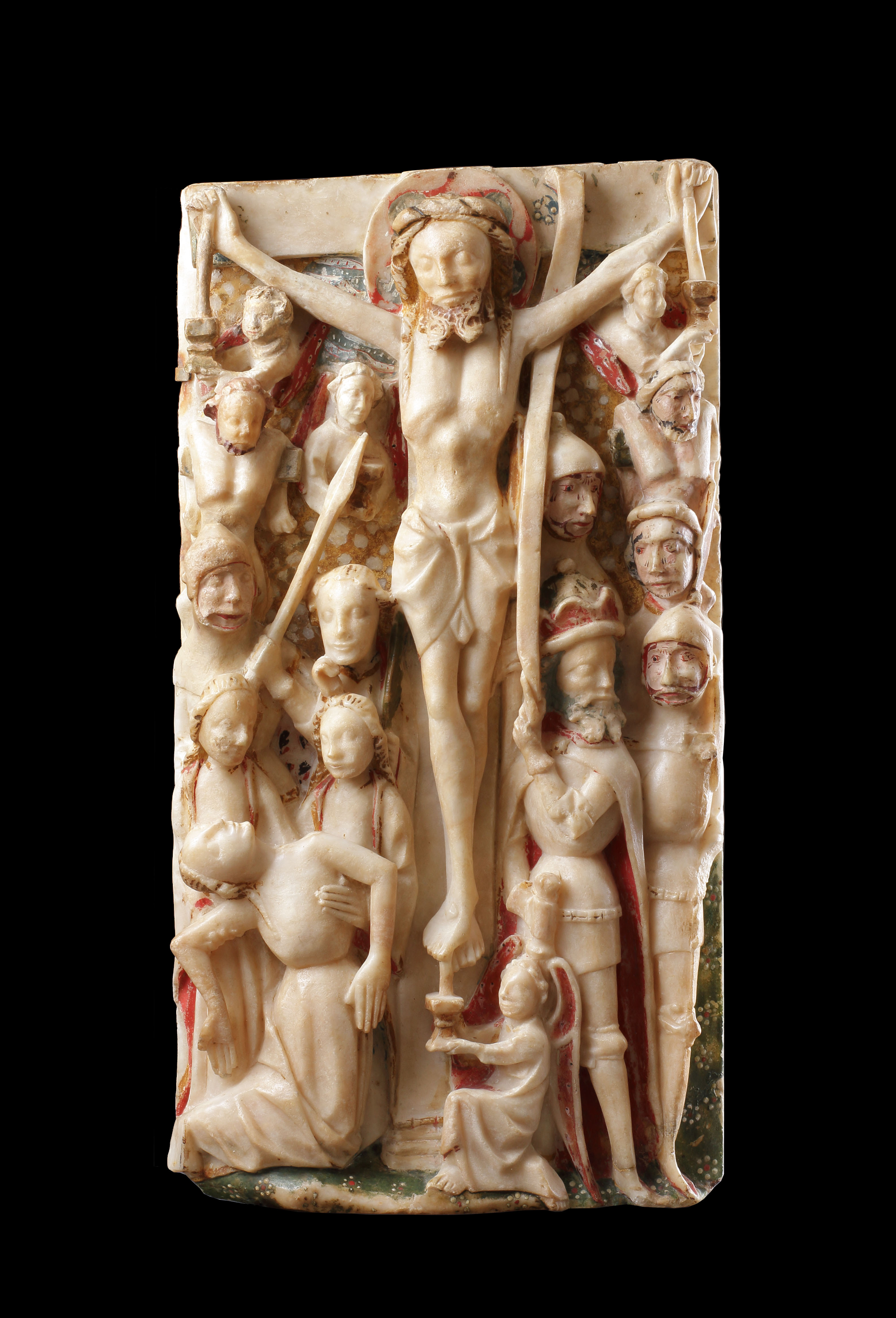 Alabaster Crucifixion from a Retable of the Passion 